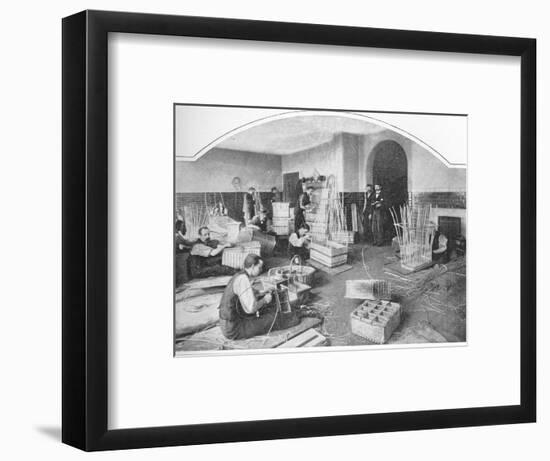 Blind basket-makers at work, Tottenham Court Road, London, c1901 (1903)-Unknown-Framed Photographic Print