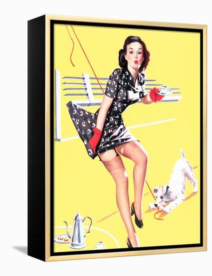 Blind Date Pin-Up 1940s-Gil Elvgren-Framed Stretched Canvas