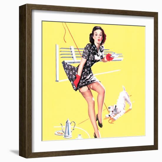 Blind Date Pin-Up 1940s-Gil Elvgren-Framed Art Print