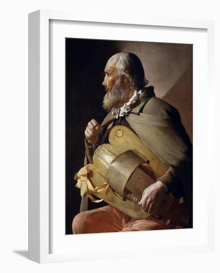 Blind Hurdy-Gurdy Player, 1610-1630-Georges de La Tour-Framed Giclee Print