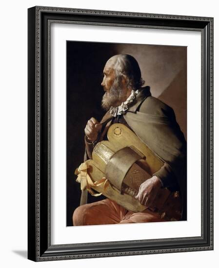 Blind Hurdy-Gurdy Player, 1610-1630-Georges de La Tour-Framed Giclee Print