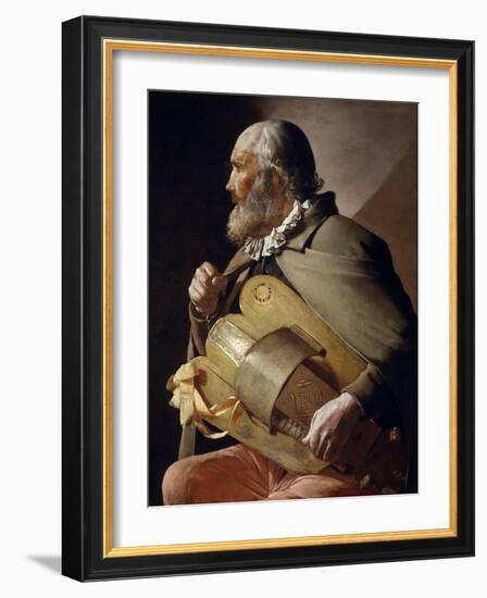 Blind Hurdy-Gurdy Player, 1610-1630-Georges de La Tour-Framed Giclee Print