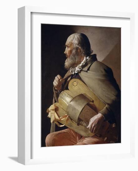 Blind Hurdy-Gurdy Player, 1610-1630-Georges de La Tour-Framed Giclee Print