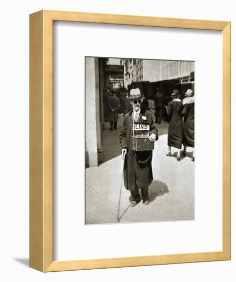 Blind man begging, Great Depression, New York, USA, 1933-Unknown-Framed Photographic Print
