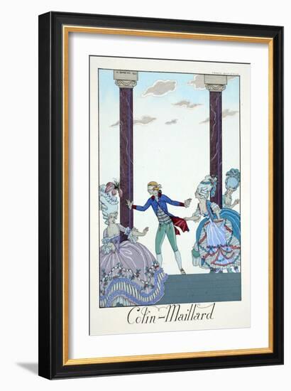 Blind Man's Bluff, from 'Falbalas and Fanfreluches, Almanach des Modes Présentes, Passées et…-Georges Barbier-Framed Giclee Print