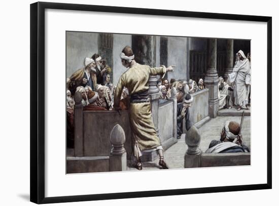 Blind Man Tells His Story to the Jews-James Jacques Joseph Tissot-Framed Giclee Print