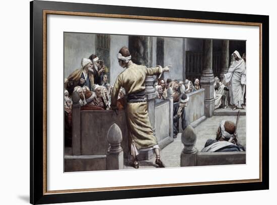 Blind Man Tells His Story to the Jews-James Jacques Joseph Tissot-Framed Giclee Print