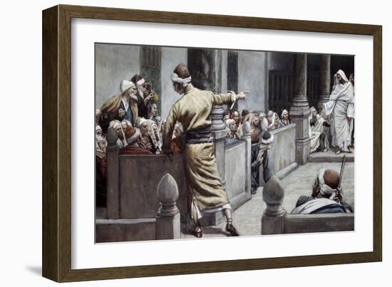 Blind Man Tells His Story to the Jews-James Jacques Joseph Tissot-Framed Giclee Print