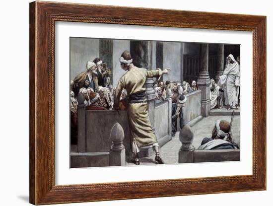 Blind Man Tells His Story to the Jews-James Jacques Joseph Tissot-Framed Giclee Print