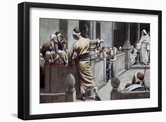 Blind Man Tells His Story to the Jews-James Jacques Joseph Tissot-Framed Giclee Print