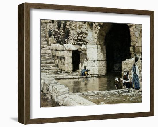 Blind Man Washes in the Pool of Siloam-James Tissot-Framed Giclee Print