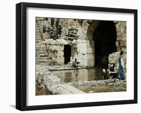 Blind Man Washes in the Pool of Siloam-James Tissot-Framed Giclee Print