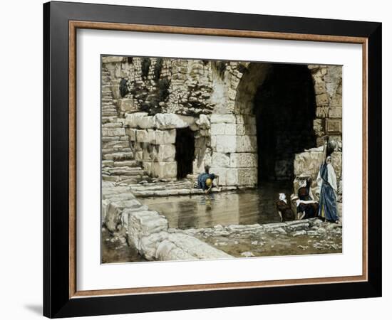 Blind Man Washes in the Pool of Siloam-James Tissot-Framed Giclee Print