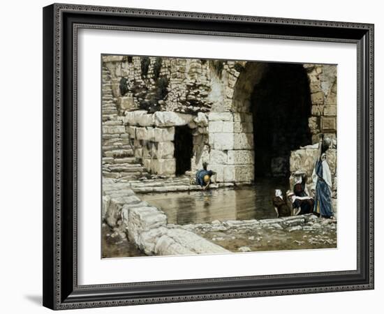 Blind Man Washes in the Pool of Siloam-James Tissot-Framed Giclee Print