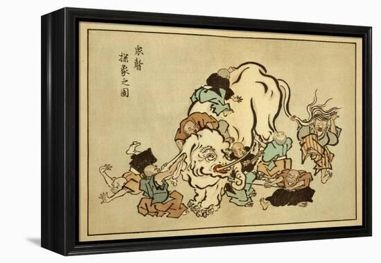 Blind Monks Examining an Elephant-Itcho Hanabusa-Framed Stretched Canvas