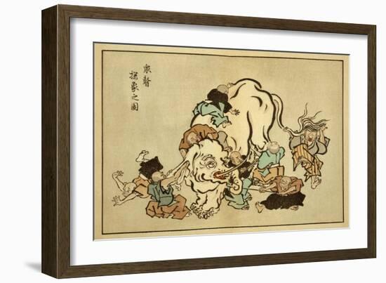 Blind Monks Examining an Elephant-Itcho Hanabusa-Framed Premium Giclee Print