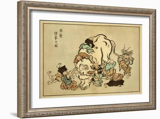 Blind Monks Examining an Elephant-Itcho Hanabusa-Framed Art Print