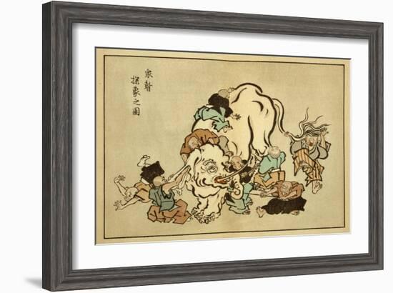 Blind Monks Examining an Elephant-Itcho Hanabusa-Framed Art Print