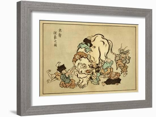 Blind Monks Examining an Elephant-Itcho Hanabusa-Framed Art Print