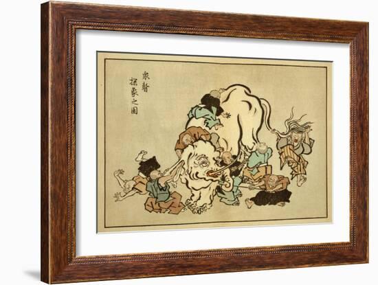 Blind Monks Examining an Elephant-Itcho Hanabusa-Framed Art Print