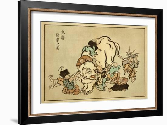 Blind Monks Examining an Elephant-Itcho Hanabusa-Framed Art Print