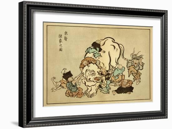 Blind Monks Examining an Elephant-Itcho Hanabusa-Framed Art Print