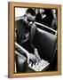 Blind Singer Ray Charles Playing Chess on a Board with Special Niches-Bill Ray-Framed Premier Image Canvas