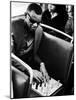 Blind Singer Ray Charles Playing Chess on a Board with Special Niches-Bill Ray-Mounted Premium Photographic Print