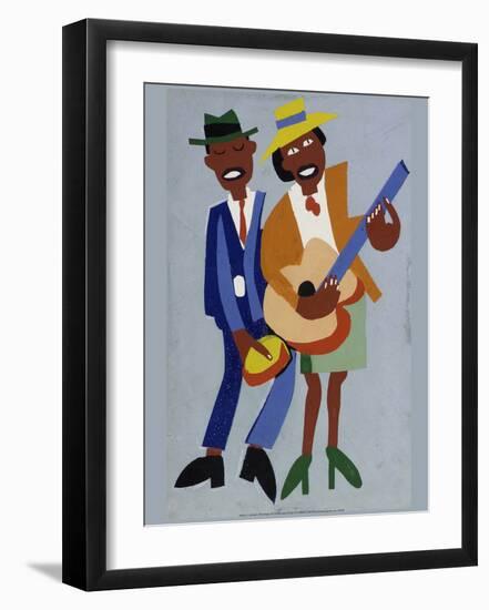 Blind Singer-William H^ Johnson-Framed Art Print