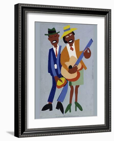 Blind Singer-William H^ Johnson-Framed Art Print