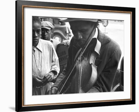 Blind Street Musician, West Memphis, Arkansas, c.1935-Ben Shahn-Framed Photo