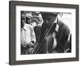 Blind Street Musician, West Memphis, Arkansas, c.1935-Ben Shahn-Framed Photo