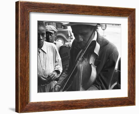 Blind Street Musician, West Memphis, Arkansas, c.1935-Ben Shahn-Framed Photo