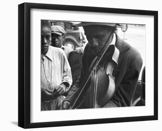 Blind Street Musician, West Memphis, Arkansas, c.1935-Ben Shahn-Framed Photo