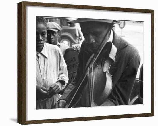 Blind Street Musician, West Memphis, Arkansas, c.1935-Ben Shahn-Framed Photo