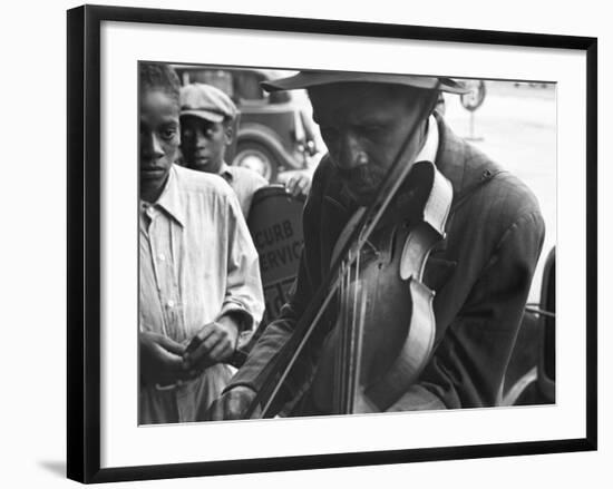 Blind Street Musician, West Memphis, Arkansas, c.1935-Ben Shahn-Framed Photo