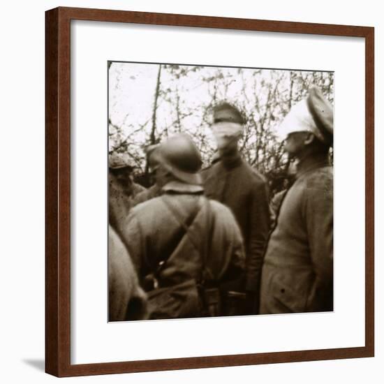 Blindfolded soldiers, November 1918-Unknown-Framed Photographic Print