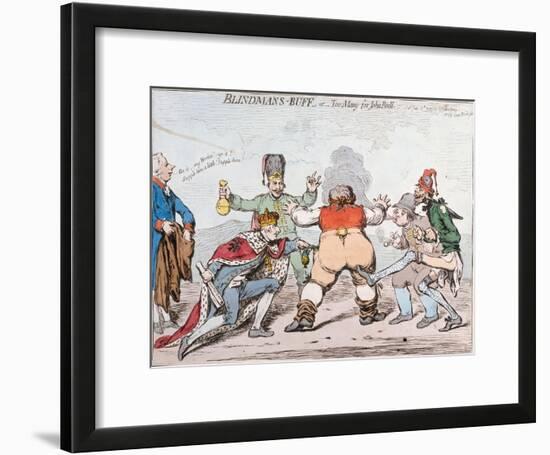 Blindman's Buff, or Too Many for John Bull, Published by Hannah Humphrey in 1795-James Gillray-Framed Giclee Print