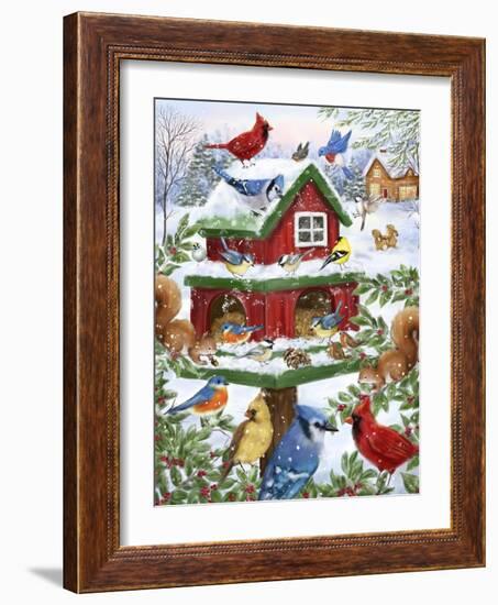 Blissful Bird Feeder-MAKIKO-Framed Giclee Print