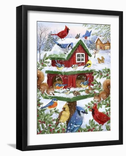 Blissful Bird Feeder-MAKIKO-Framed Giclee Print