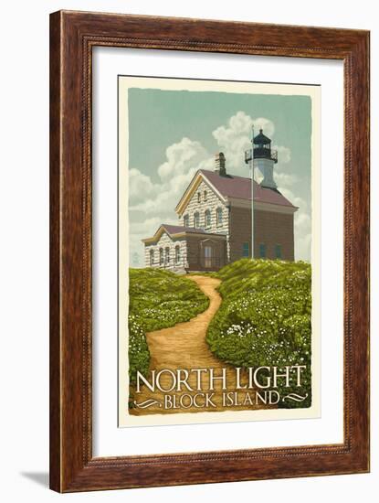 Block Island, Rhode Island - North Light-Lantern Press-Framed Art Print