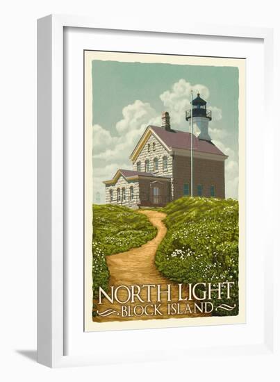 Block Island, Rhode Island - North Light-Lantern Press-Framed Art Print