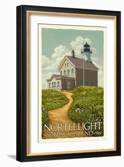 Block Island, Rhode Island - North Light-Lantern Press-Framed Art Print