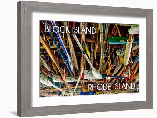 Block Island, Rhode Island - Paddle Photo-Lantern Press-Framed Art Print