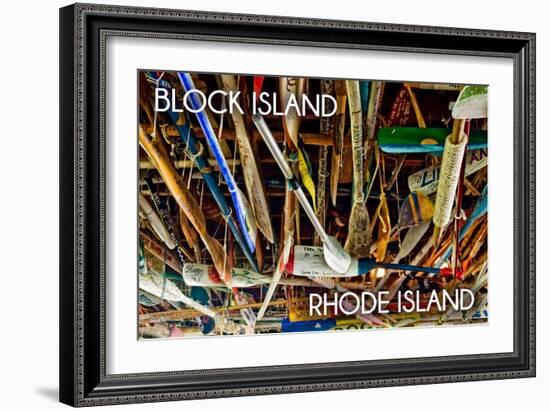 Block Island, Rhode Island - Paddle Photo-Lantern Press-Framed Art Print