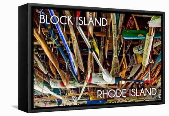 Block Island, Rhode Island - Paddle Photo-Lantern Press-Framed Stretched Canvas