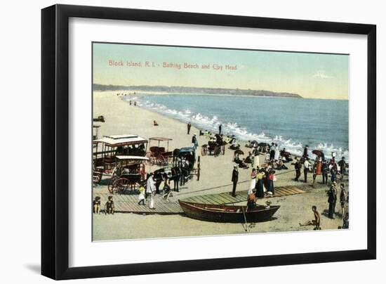 Block Island, Rhode Island - View of the Beach and Clay Head-Lantern Press-Framed Art Print