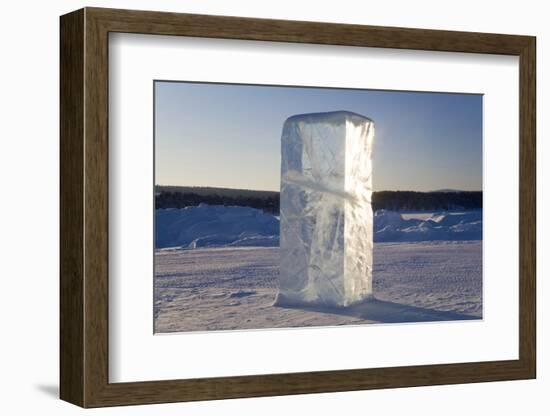 Block of Ice, Northern Sweden-Peter Adams-Framed Photographic Print