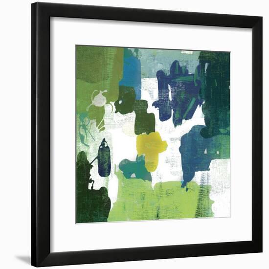 Block Paint I Green Version-PI Studio-Framed Art Print