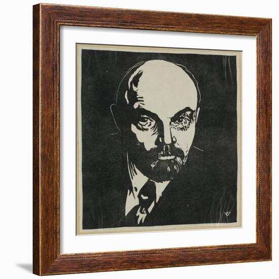 Block Print of Vladimir Lenin-Virna Haffer-Framed Giclee Print